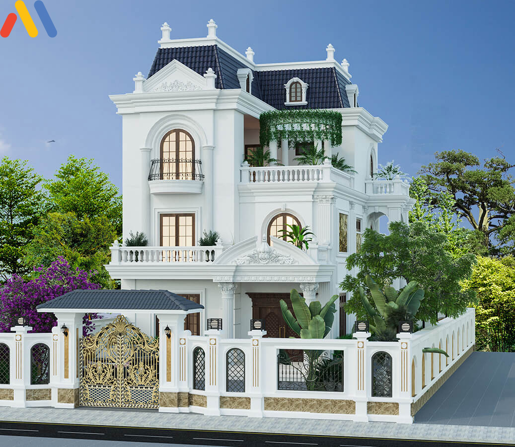 Những bản thiết kế nhà đẹp 3 tầng với phong cách tân cổ điển