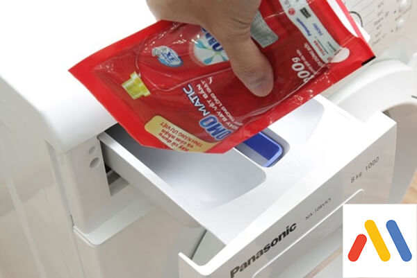 bước 3 cách sử dụng máy giặt panasonic: lựa chọn mức bột giặt phù hợp