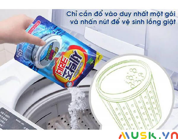 vệ sinh máy giặt electrolux bằng cách sử dụng bột vệ sinh máy giặt