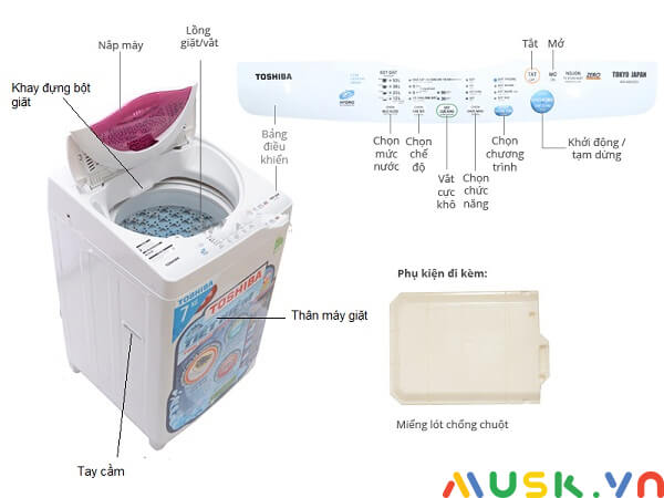 cách sử dụng máy giặt toshiba bằng bảng điều khiển