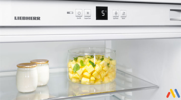 Thực phẩm ngăn mát tủ lạnh bị đông đá