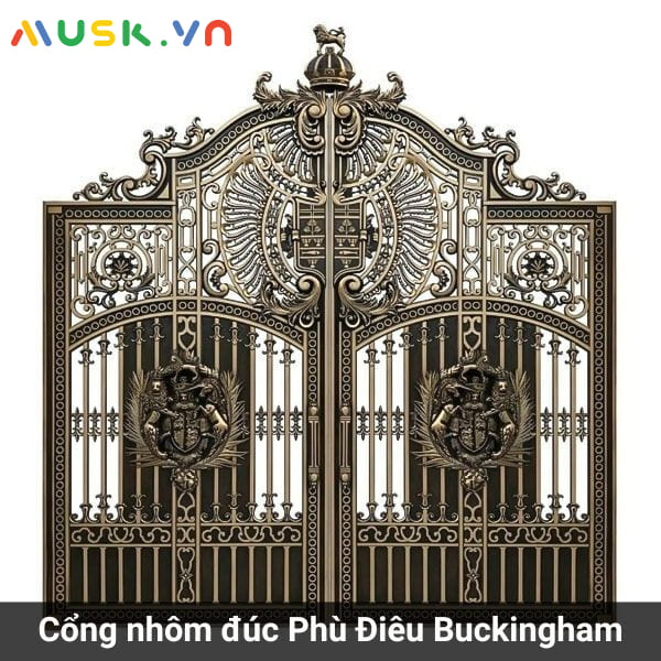 cổng nhôm đúc phù điêu Buckingham