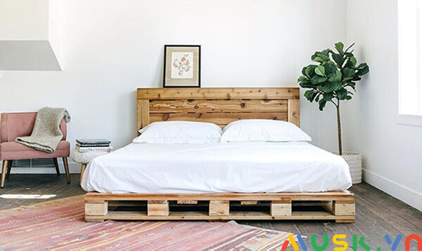 cách làm giường từ gỗ pallet