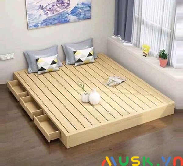 cách làm giường từ gỗ pallet thiết kế thông minh