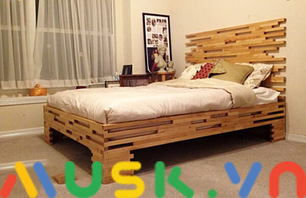 hoàn thành cách làm giường từ gỗ pallet
