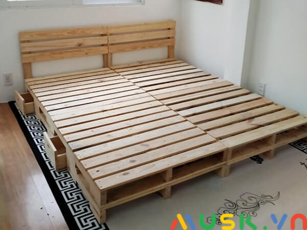 cách làm giường từ gỗ pallet, sắp xếp từng bước hoàn thành
