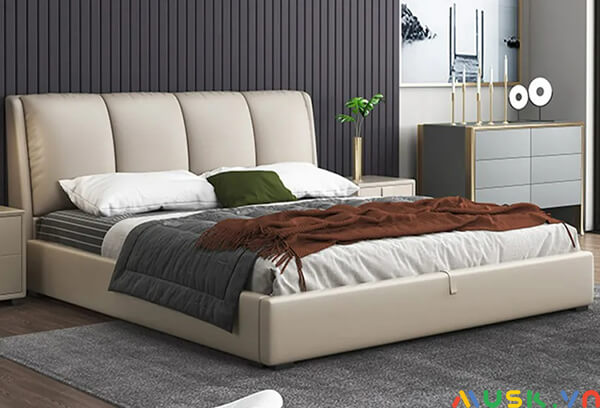 có nên đóng giường bằng gỗ công nghiệp đầu giường bọc da cao cấp