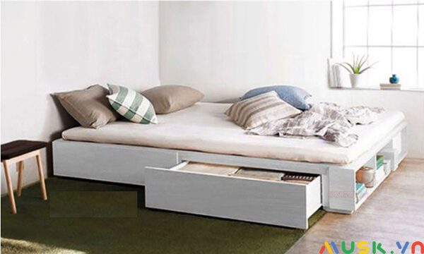 có nên đóng giường bằng gỗ công nghiệp hệ sáng có nhiều ngăn kéo