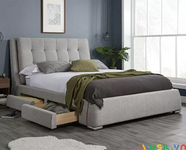 có nên đóng giường bằng gỗ công nghiệp bọc nỉ sang trọng