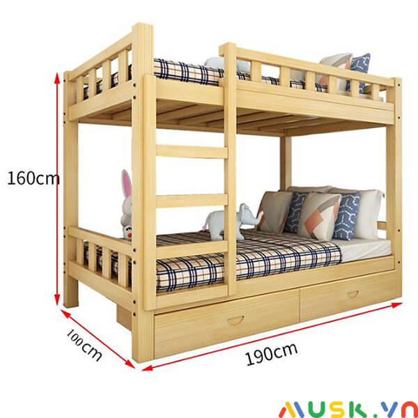 kích thước đệm cho giường tầng trẻ em