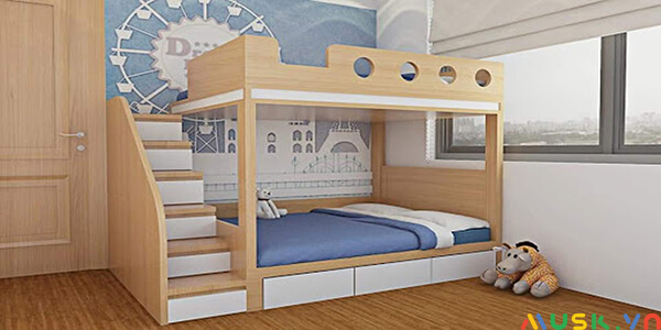 kích thước giường tầng cho bé gỗ công nghiệp