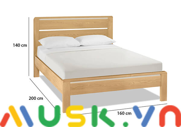 kích thước giường gỗ đôi