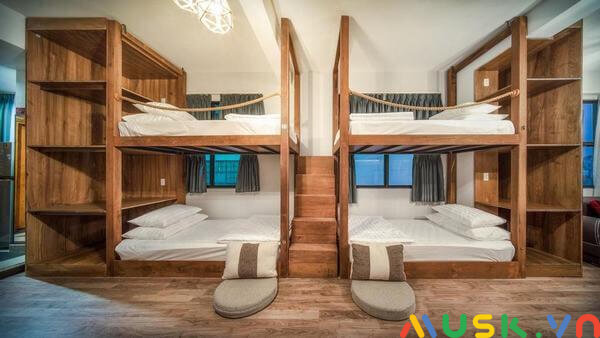 kích thước giường tầng gỗ cho homestay