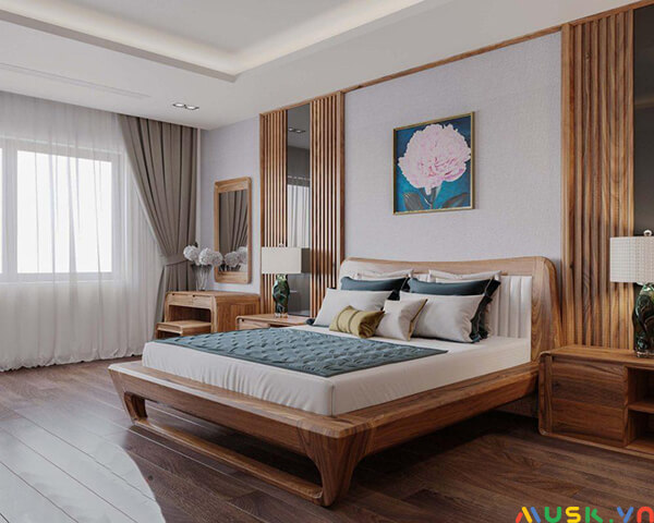 Bộ giường ngủ gỗ tự nhiên