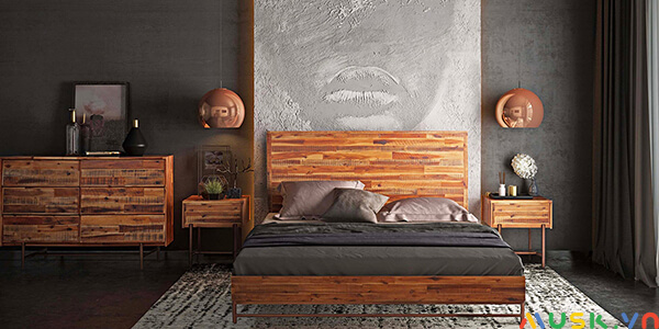 Giường gỗ Keo 1m8 cực đẹp cho phòng ngủ gia đình
