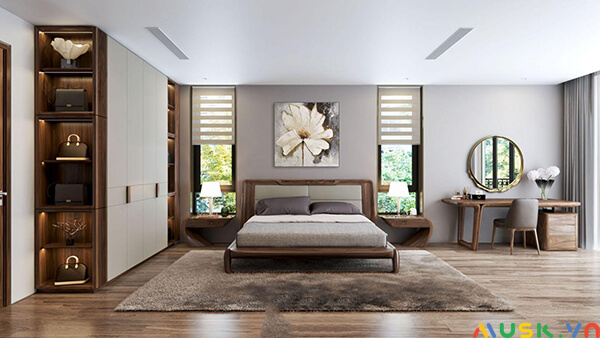Giường ngủ từ gỗ tự nhiên phù hợp với mọi phong cách nội thất