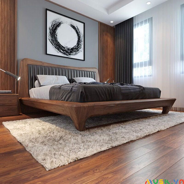 Giường ngủ gỗ Óc Chó cao cấp thiết kế hiện đại