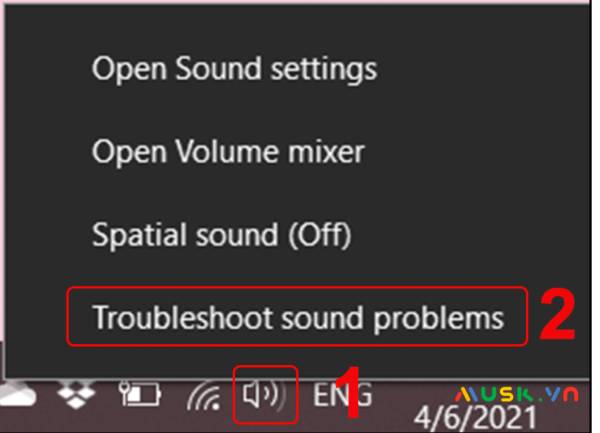 Chọn Troubleshoot sound problems
