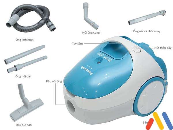 Các bộ phận cần được lắp vào máy hút bụi khi sử dụng và cách sử dụng máy hút bụi vacuum cleaner