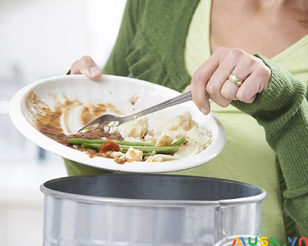 cách sử dụng máy rửa bát national: Gạt bỏ thức ăn thừa trên dĩa