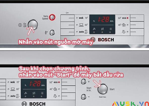 hướng dẫn sử dụng máy rửa bát bosch sms63l08ea: Cách thiết lập chương trình rửa cho máy rửa bát Bosch SMS63L08EA