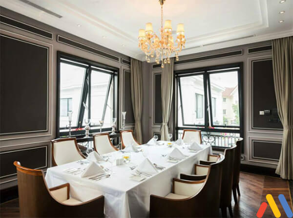 kích thước bàn ghế nhà hàng theo phong cách Châu Âu