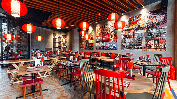 kích thước bàn ghế nhà hàng theo phong cách Trung Hoa