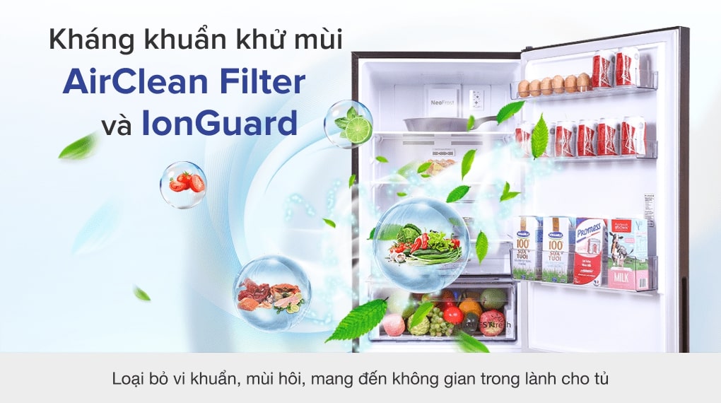 Bộ tạo Ion-Ion Guard và AirClean Filter của tủ lạnh Beko giúp kháng khuẩn khử mùi