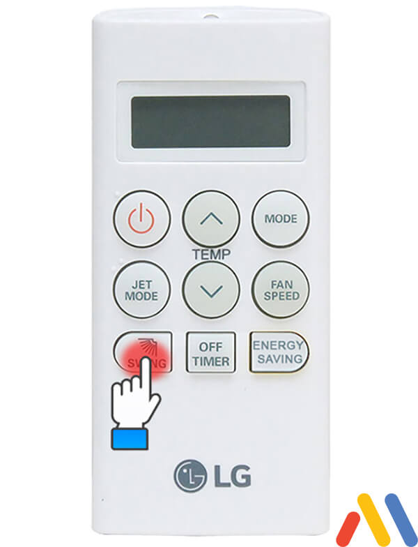 cách chỉnh remote máy lạnh LG là dùng nút Swing để điều chỉnh hướng gió