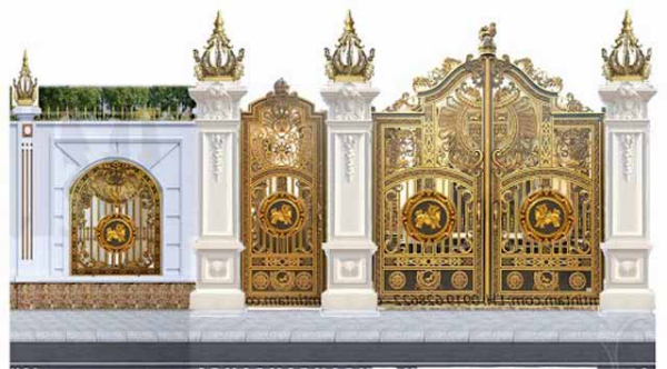 Cổng nhôm đúc Tỳ Hưu - con Nghê CN050 là biểu tượng của sự bình an