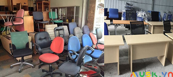 hình ảnh thu mua bàn ghế văn phòng cũ của các đơn vị tại Musk.vn